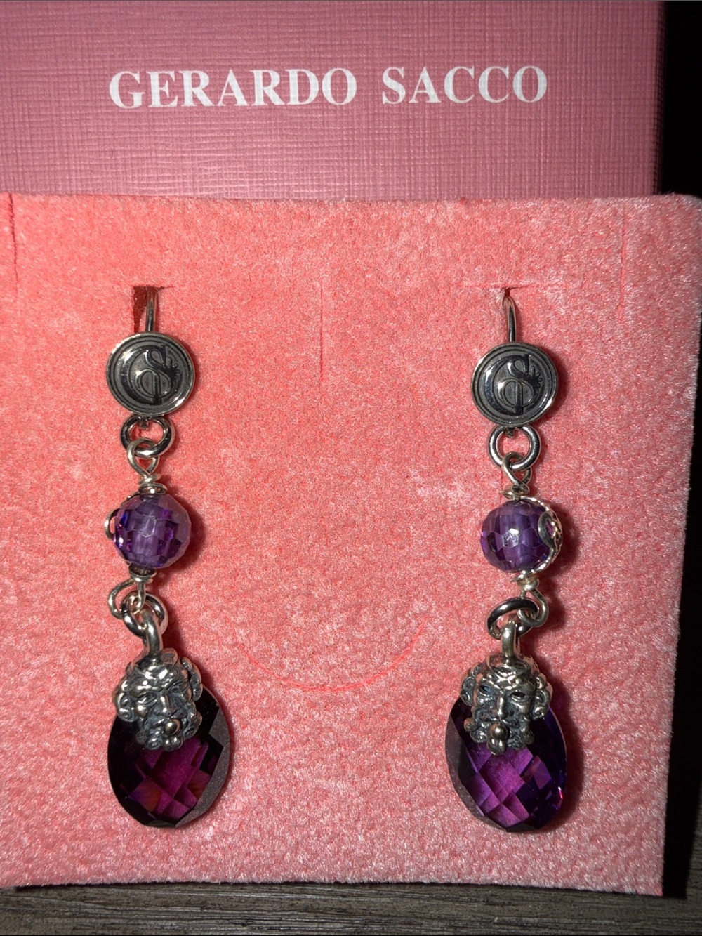 Purple Crystal Drop Earrings